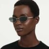 Sunglasses Oval Shape, 2 in 1 Clip-On, Sk7044, Silver Tone Sunglasses Oval Shape, 2 in 1 Clip-On, Sk7044, Silver Tone