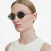 Sunglasses Oval Shape, Green Sunglasses Oval Shape, Green