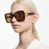 Sunglasses Oversized, Square Shape, Sk6001, Brown Sunglasses Oversized, Square Shape, Sk6001, Brown