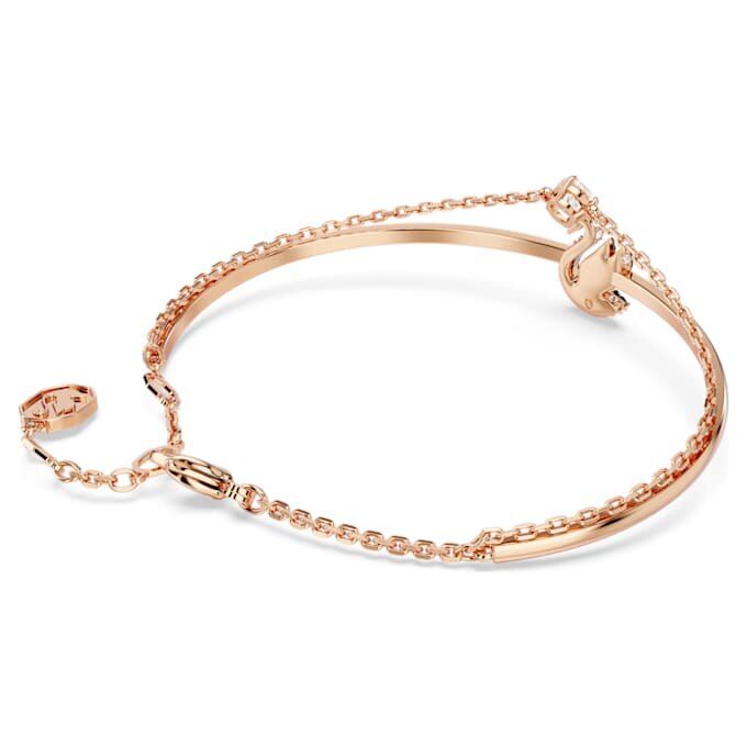 Swan Bangle Swan, Black, Rose Gold-Tone Plated Swan Bangle Swan, Black, Rose Gold-Tone Plated