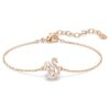 Swan Bracelet Mixed Cuts, Swan, White, Rose Gold-Tone Plated Swan Bracelet Mixed Cuts, Swan, White, Rose Gold-Tone Plated