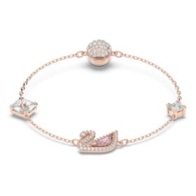 Swan Bracelet Swan, Pink, Rose Gold-Tone Plated