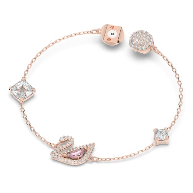 Swan Bracelet Swan, Pink, Rose Gold-Tone Plated Swan Bracelet Swan, Pink, Rose Gold-Tone Plated