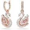 Swan Drop Earrings Pavé, Swan, Pink Swan Drop Earrings Pavé, Swan, Pink