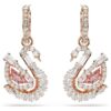 Swan Drop Earrings Pavé, Swan, Pink Swan Drop Earrings Pavé, Swan, Pink