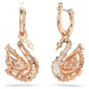 Swan Drop Earrings Pavé, Swan, Pink Swan Drop Earrings Pavé, Swan, Pink