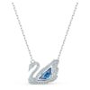 Swan Necklace Dancing Swan, Blue, Rhodium Plated Swan Necklace Dancing Swan, Blue, Rhodium Plated