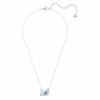 Swan Necklace Dancing Swan, Blue, Rhodium Plated Swan Necklace Dancing Swan, Blue, Rhodium Plated