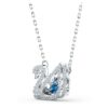 Swan Necklace Dancing Swan, Blue, Rhodium Plated Swan Necklace Dancing Swan, Blue, Rhodium Plated