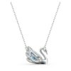 Swan Necklace Dancing Swan, Blue, Rhodium Plated Swan Necklace Dancing Swan, Blue, Rhodium Plated