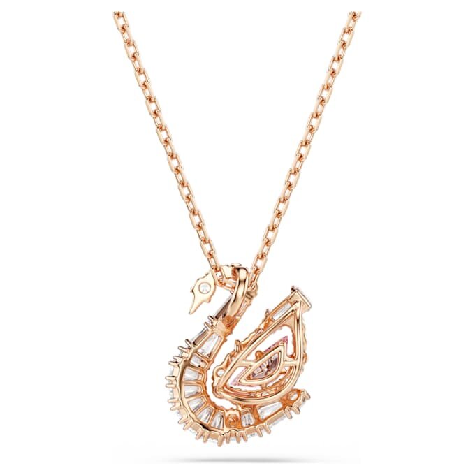 Swan Pendant Mixed Cuts, Swan, Pink Swan Pendant Mixed Cuts, Swan, Pink