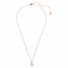 Swan Pendant Mixed Cuts, Swan, White, Rose Gold-Tone Plated Swan Pendant Mixed Cuts, Swan, White, Rose Gold-Tone Plated