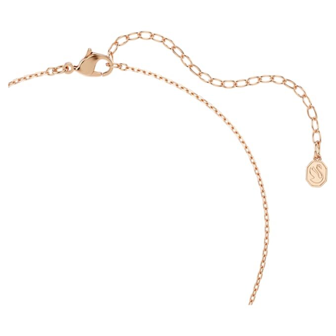 Swan Pendant Mixed Cuts, Swan, White, Rose Gold-Tone Plated Swan Pendant Mixed Cuts, Swan, White, Rose Gold-Tone Plated