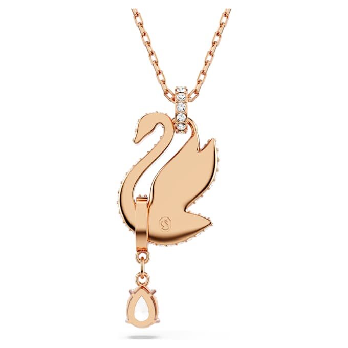 Swan Pendant Swan, Black, Rose Gold-Tone Plated Swan Pendant Swan, Black, Rose Gold-Tone Plated