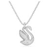 Swan Pendant Swan, Medium, White, Rhodium Plated