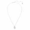 Swan Pendant Swan, Medium, White, Rhodium Plated