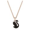Swan Pendant Swan, Small, Black, Rose Gold-Tone Plated Swan Pendant Swan, Small, Black, Rose Gold-Tone Plated