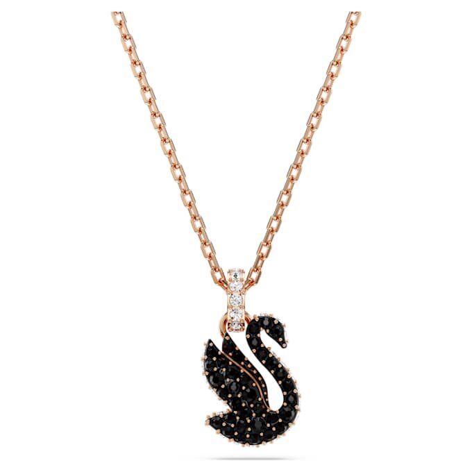 Swan Pendant Swan, Small, Black, Rose Gold-Tone Plated Swan Pendant Swan, Small, Black, Rose Gold-Tone Plated