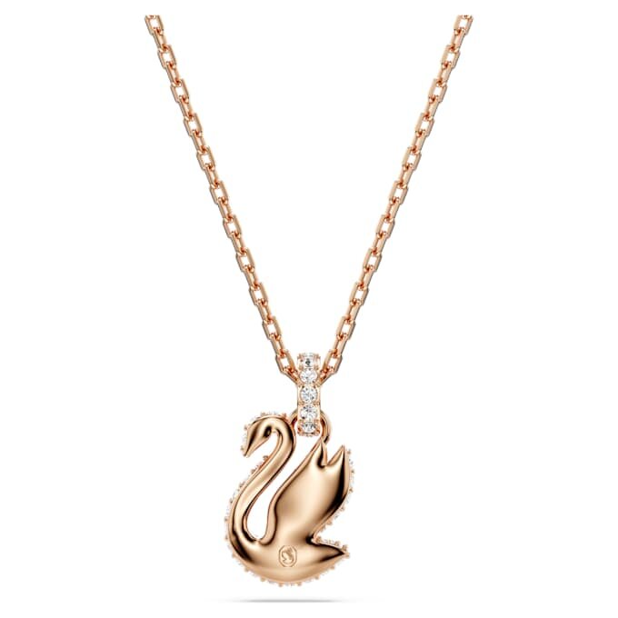 Swan Pendant Swan, Small, Black, Rose Gold-Tone Plated Swan Pendant Swan, Small, Black, Rose Gold-Tone Plated