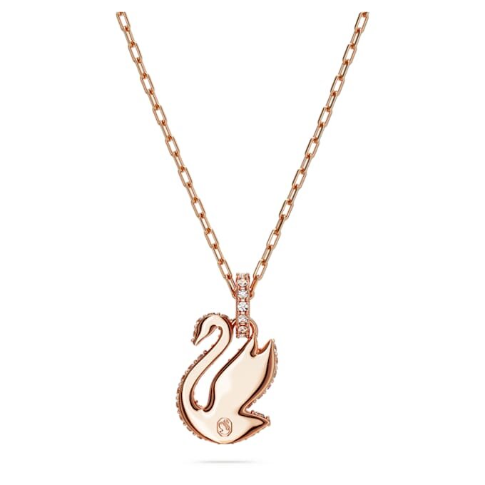 Swan Pendant Swan, Small, White, Rose Gold-Tone Plated Swan Pendant Swan, Small, White, Rose Gold-Tone Plated