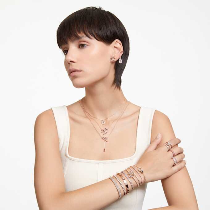Swan Pendant Swan, Small, White, Rose Gold-Tone Plated Swan Pendant Swan, Small, White, Rose Gold-Tone Plated