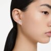 Swan Stud Earrings Swan, White, Rhodium Plated Swan Stud Earrings Swan, White, Rhodium Plated