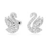 Swan Stud Earrings Swan, White, Rhodium Plated Swan Stud Earrings Swan, White, Rhodium Plated