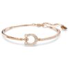 Symbolica Bangle Pavé, Horse Shoe, White, Rose Gold-Tone Plated Symbolica Bangle Pavé, Horse Shoe, White, Rose Gold-Tone Plated