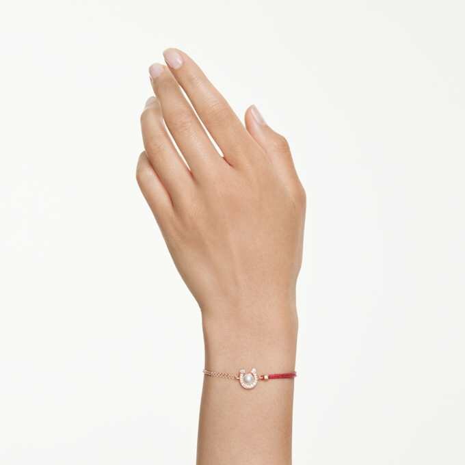 Symbolica Bracelet Crystal Pearl, Pavé, Horse Shoe, White, Rose Gold-Tone Plated Symbolica Bracelet Crystal Pearl, Pavé, Horse Shoe, White, Rose Gold-Tone Plated