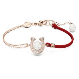 Symbolica Bracelet Crystal Pearl, Pavé, Horse Shoe, White, Rose Gold-Tone Plated Symbolica Bracelet Crystal Pearl, Pavé, Horse Shoe, White, Rose Gold-Tone Plated