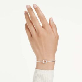 Symbolica Bracelet Pavé, Horse Shoe, White, Rhodium Plated