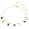 Symbolica Choker Crystal Pearl, Moon, Infinity, Clover, Evil Eye and Horseshoe, Blue, Gold-Tone Plated Symbolica Choker Crystal Pearl, Moon, Infinity, Clover, Evil Eye and Horseshoe, Blue, Gold-Tone Plated