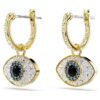 Symbolica Drop Earrings Evil Eye, Blue, Gold-Tone Plated Symbolica Drop Earrings Evil Eye, Blue, Gold-Tone Plated