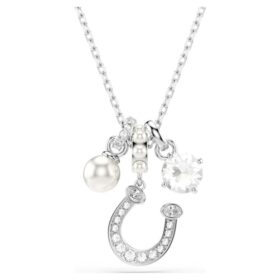 Symbolica Pendant Crystal Pearl, Round Cut, Pavé, Horse Shoe, White, Rhodium Plated Symbolica Pendant Crystal Pearl, Round Cut, Pavé, Horse Shoe, White, Rhodium Plated