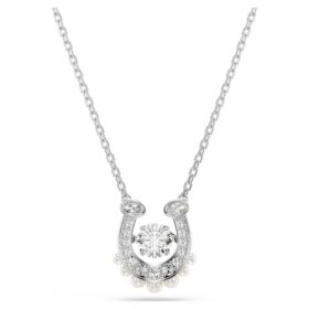Symbolica Pendant Crystal Pearl, Round Cut, Pavé, Horse Shoe, White, Rhodium Plated Symbolica Pendant Crystal Pearl, Round Cut, Pavé, Horse Shoe, White, Rhodium Plated