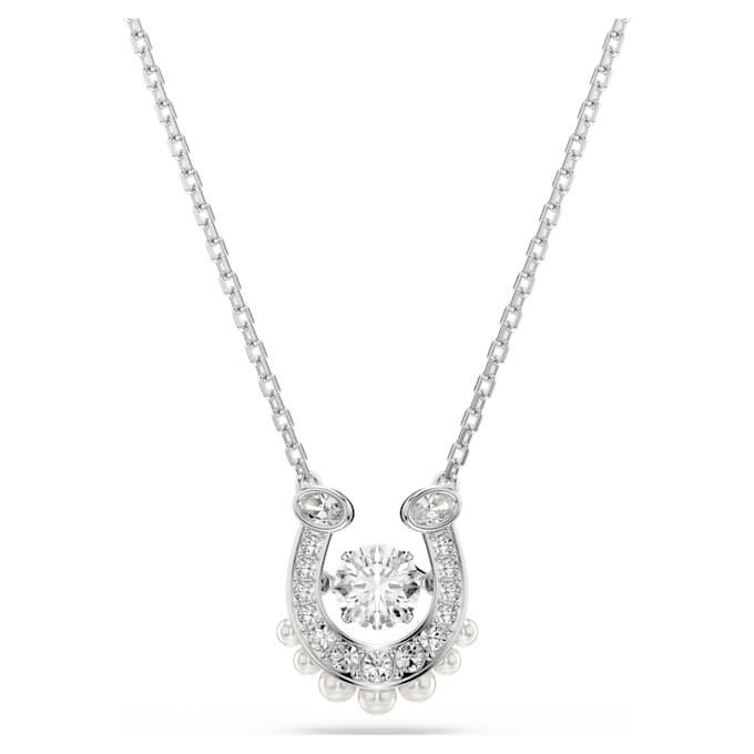Symbolica Pendant Crystal Pearl, Round Cut, Pavé, Horse Shoe, White, Rhodium Plated Symbolica Pendant Crystal Pearl, Round Cut, Pavé, Horse Shoe, White, Rhodium Plated