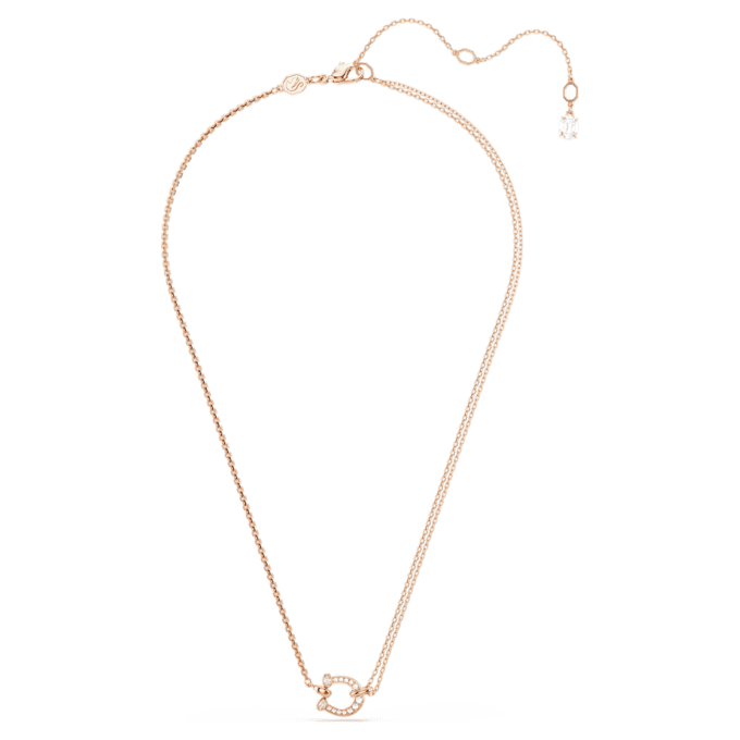 Symbolica Pendant Pavé, Horse Shoe, White, Rose Gold-Tone Plated Symbolica Pendant Pavé, Horse Shoe, White, Rose Gold-Tone Plated