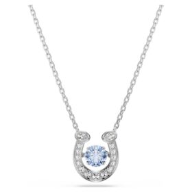 Symbolica Pendant Round Cut, Pavé, Horse Shoe, Blue, Rhodium Plated Symbolica Pendant Round Cut, Pavé, Horse Shoe, Blue, Rhodium Plated