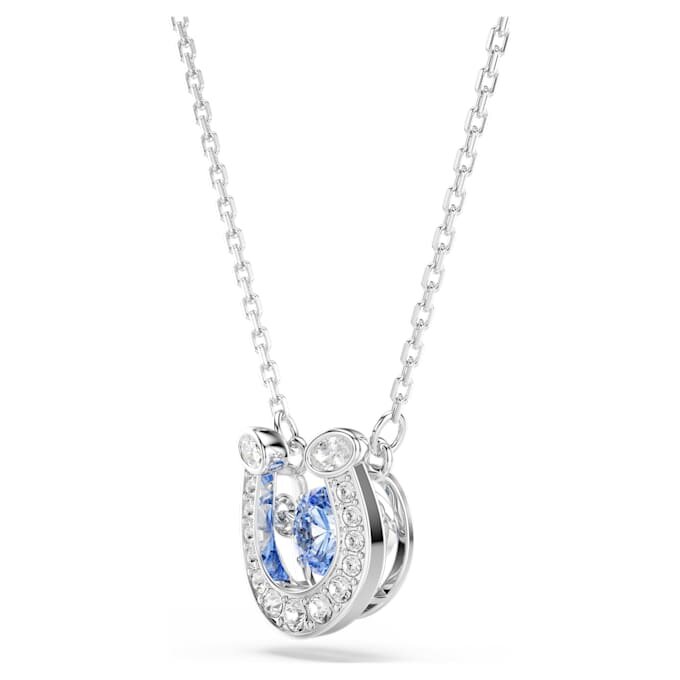 Symbolica Pendant Round Cut, Pavé, Horse Shoe, Blue, Rhodium Plated Symbolica Pendant Round Cut, Pavé, Horse Shoe, Blue, Rhodium Plated