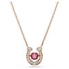 Symbolica Pendant Round Cut, Pavé, Horse Shoe, Red, Rose Gold-Tone Plated Symbolica Pendant Round Cut, Pavé, Horse Shoe, Red, Rose Gold-Tone Plated