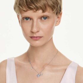 Symbolica Pendant Star, Blue, Rhodium Plated