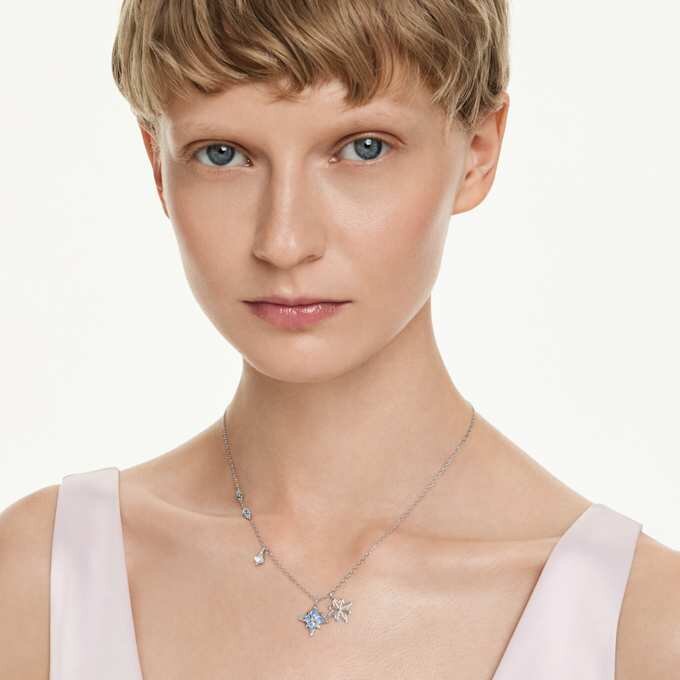 Symbolica Pendant Star, Blue, Rhodium Plated Symbolica Pendant Star, Blue, Rhodium Plated