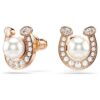 Symbolica Stud Earrings Crystal Pearl, Pavé, Horse Shoe, White, Rose Gold-Tone Plated Symbolica Stud Earrings Crystal Pearl, Pavé, Horse Shoe, White, Rose Gold-Tone Plated