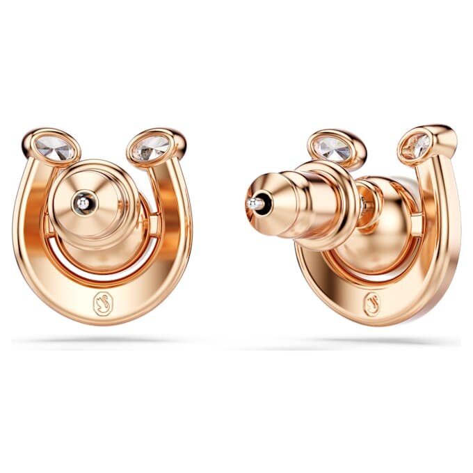 Symbolica Stud Earrings Crystal Pearl, Pavé, Horse Shoe, White, Rose Gold-Tone Plated Symbolica Stud Earrings Crystal Pearl, Pavé, Horse Shoe, White, Rose Gold-Tone Plated