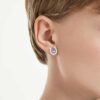 Symbolica Stud Earrings Round Cut, Pavé, Horse Shoe, Blue, Rhodium Plated Symbolica Stud Earrings Round Cut, Pavé, Horse Shoe, Blue, Rhodium Plated