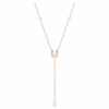 Symbolica Y Necklace Crystal Pearl, Pavé, Horse Shoe, White, Rose Gold-Tone Plated Symbolica Y Necklace Crystal Pearl, Pavé, Horse Shoe, White, Rose Gold-Tone Plated