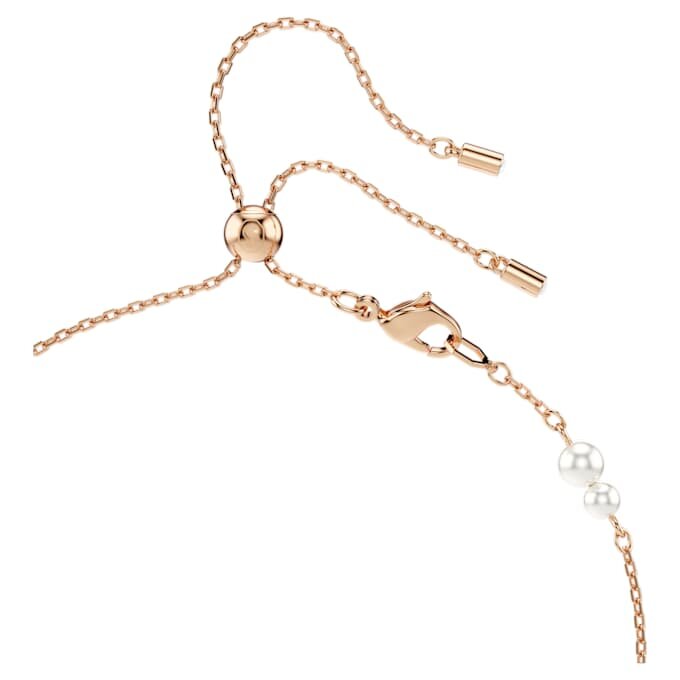 Symbolica Y Necklace Crystal Pearl, Pavé, Horse Shoe, White, Rose Gold-Tone Plated Symbolica Y Necklace Crystal Pearl, Pavé, Horse Shoe, White, Rose Gold-Tone Plated