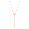 Symbolica Y Necklace Crystal Pearl, Pavé, Horse Shoe, White, Rose Gold-Tone Plated Symbolica Y Necklace Crystal Pearl, Pavé, Horse Shoe, White, Rose Gold-Tone Plated