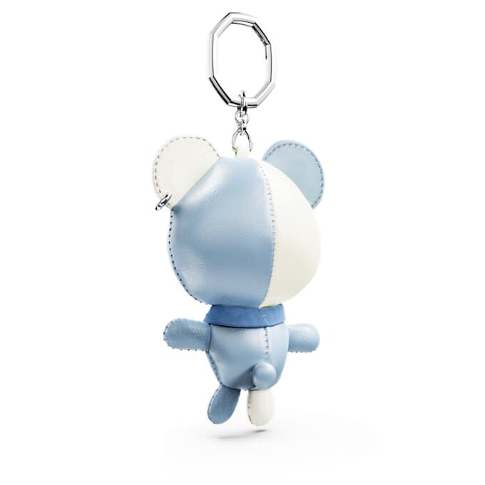 Teddy Bag Charm Bear, Blue, Rhodium Plated Teddy Bag Charm Bear, Blue, Rhodium Plated