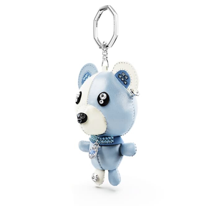 Teddy Bag Charm Bear, Blue, Rhodium Plated Teddy Bag Charm Bear, Blue, Rhodium Plated